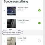 Mobiler Konfigurator Mazda | Sonderwünsche