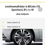 Auswahl der Felgen im Opel-Konfigurator