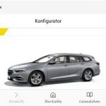 Opel Konfigurator in der Landscape Ansicht